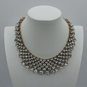 Banana Republic Gold-Tone Clear Crystal Collar Necklace